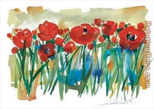 Field of Poppies painting - Alfred Gockel Field of Poppies art painting
